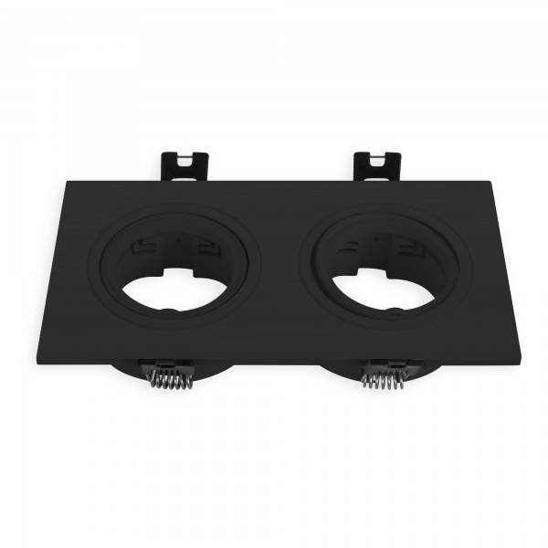 Aro basculante gu10 cuadra.doble negro (caja de 6 unidades)