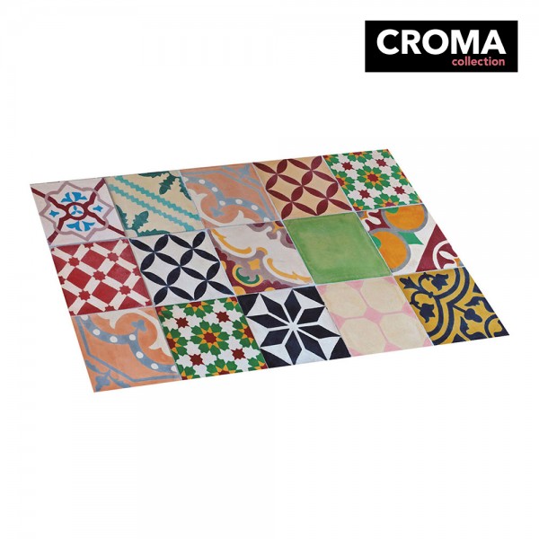 Alfombra viníilica mosaico color, 45 x 75 cm