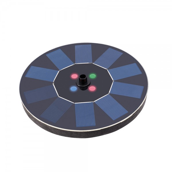 Fuente solar de jardín, de plástico, luz rgb, 4 leds, ø16 x 3,5 cm