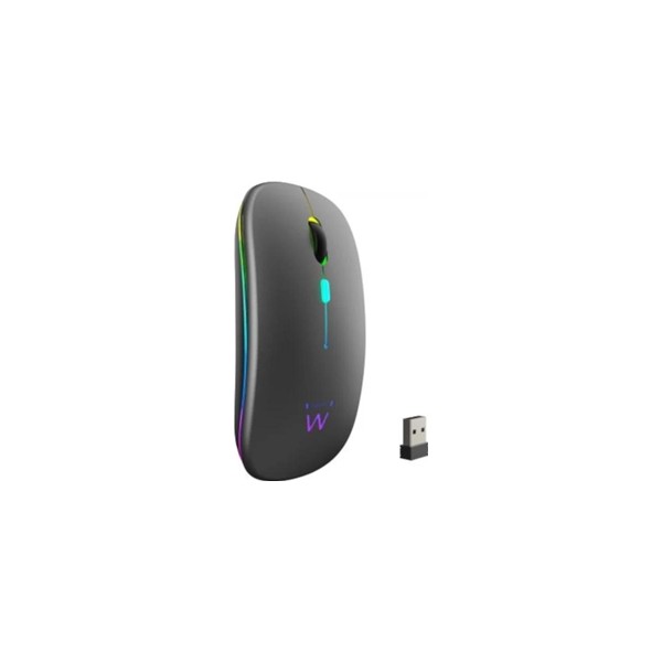 Ewent ratón inalámbrico recarg. dual  bt/wifi, rgb